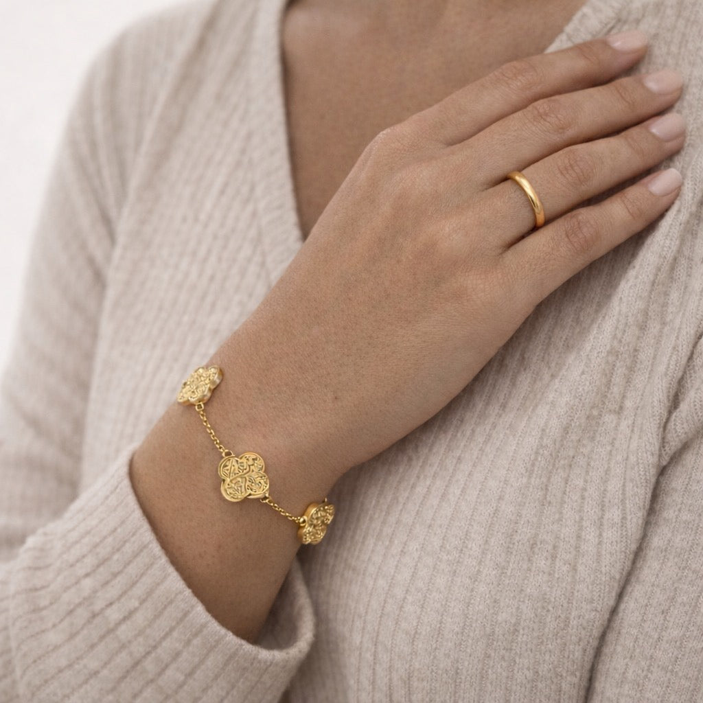 Sabr Tawakkul Shukr Clover Bracelet