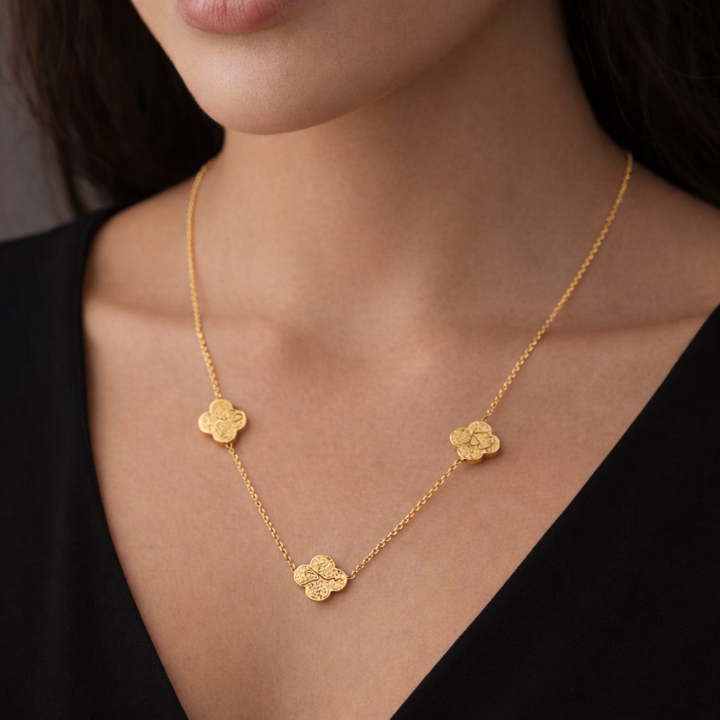 Sabr Tawakkul Shukr Clover Necklace