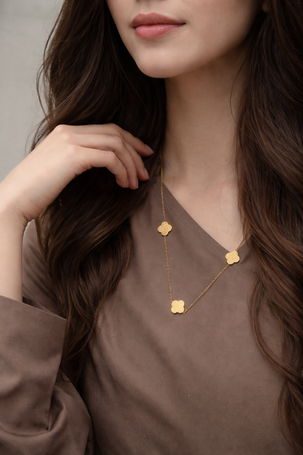 Sabr Tawakkul Shukr Clover Necklace