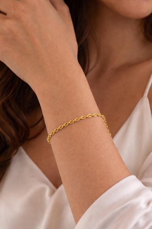 Gold Twisted Rope Bracelet