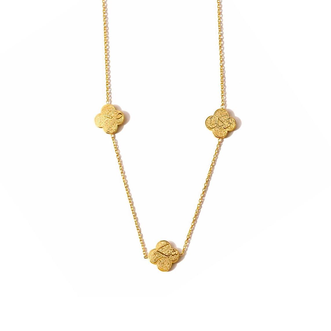 Sabr Tawakkul Shukr Clover Necklace