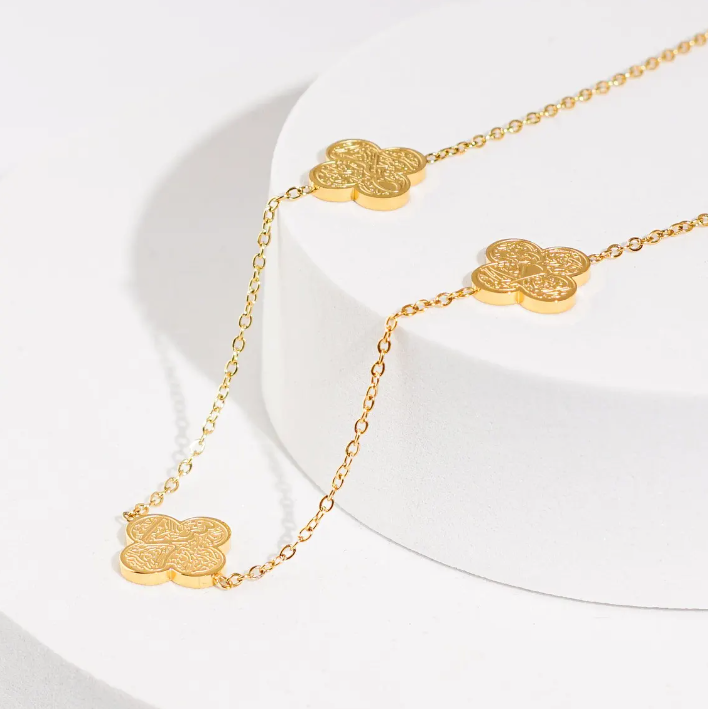 Sabr Tawakkul Shukr Clover Necklace