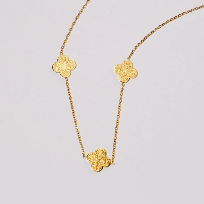 Sabr Tawakkul Shukr Clover Necklace