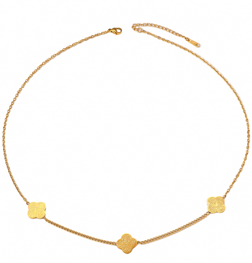 Sabr Tawakkul Shukr Clover Necklace